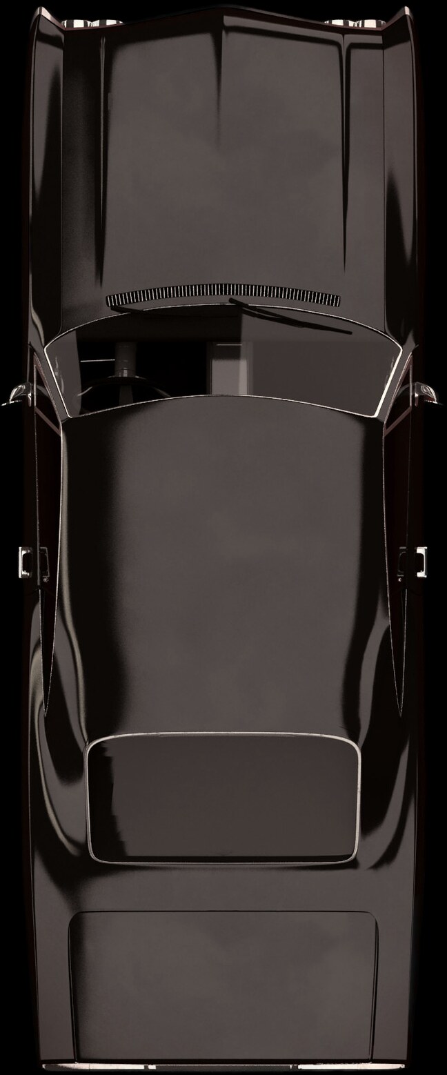 A 1959 Impala seen from directly above
